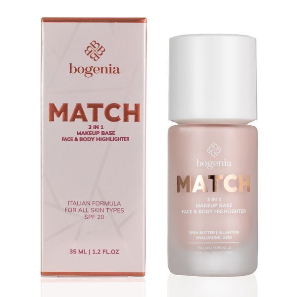 BG613 База-хайлайтер під макіяж MATCH 3 in1 Makeup Base, Face & Body Highlighter Bogenia