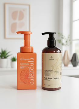 Набір Bogenia: пінний шампунь Calendula Glow + кондиціонер Hair Loss Control