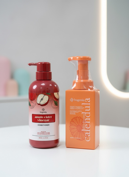 Набір Bogenia: пінний шампунь Calendula Glow + кондиціонер Apple Cider Vinegar